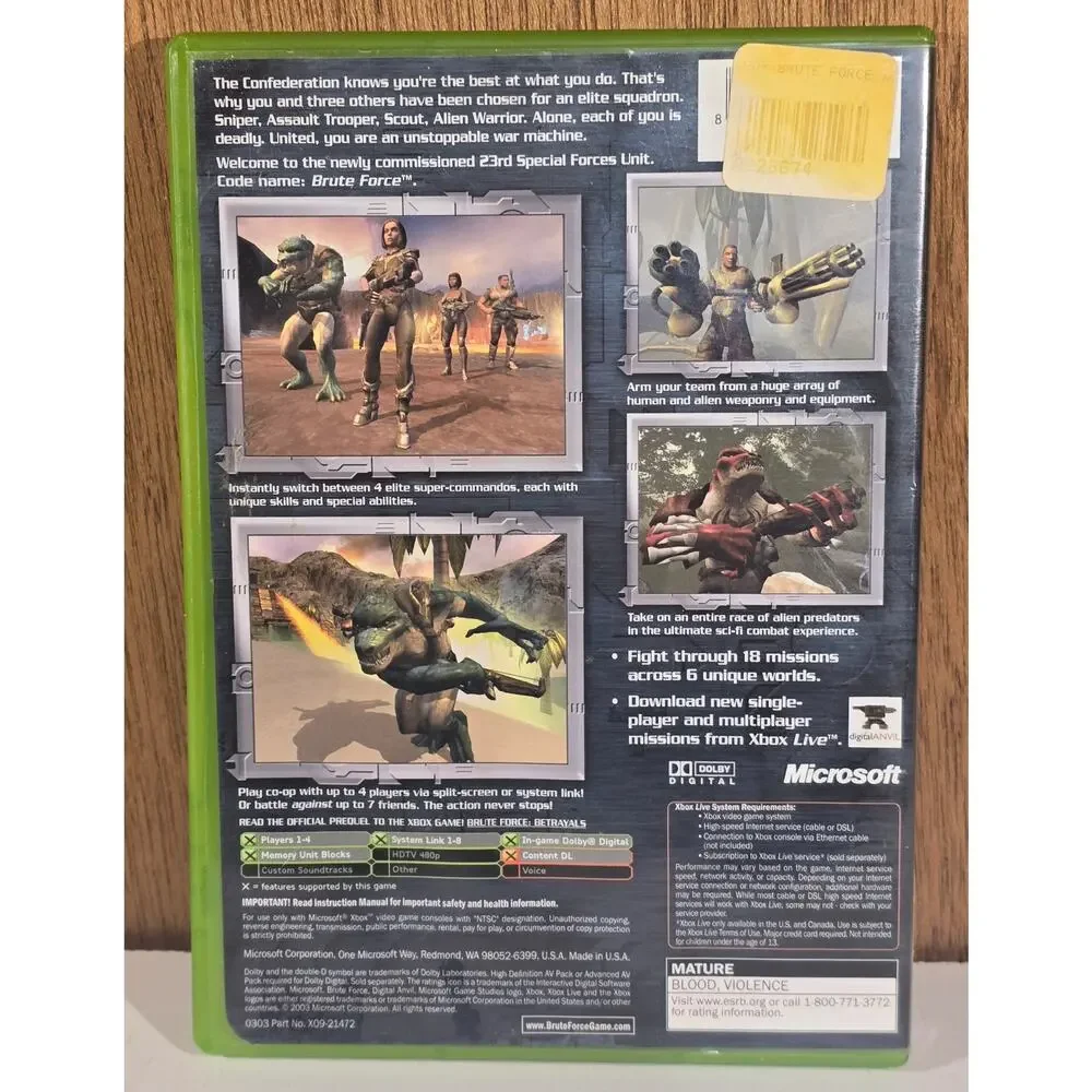 Brute Force Original Xbox Game Complete CIB Microsoft Game Studios